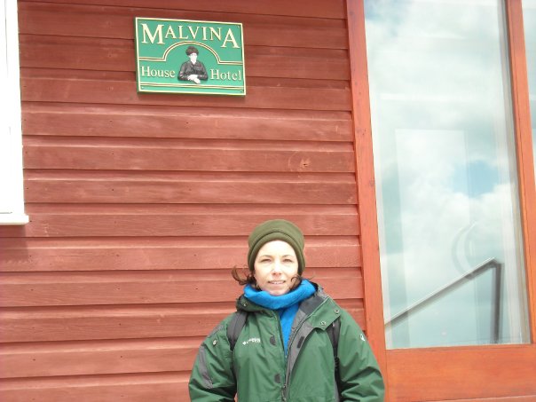 Falkland Islands, it was windy and cold there! But she kelp me warm.