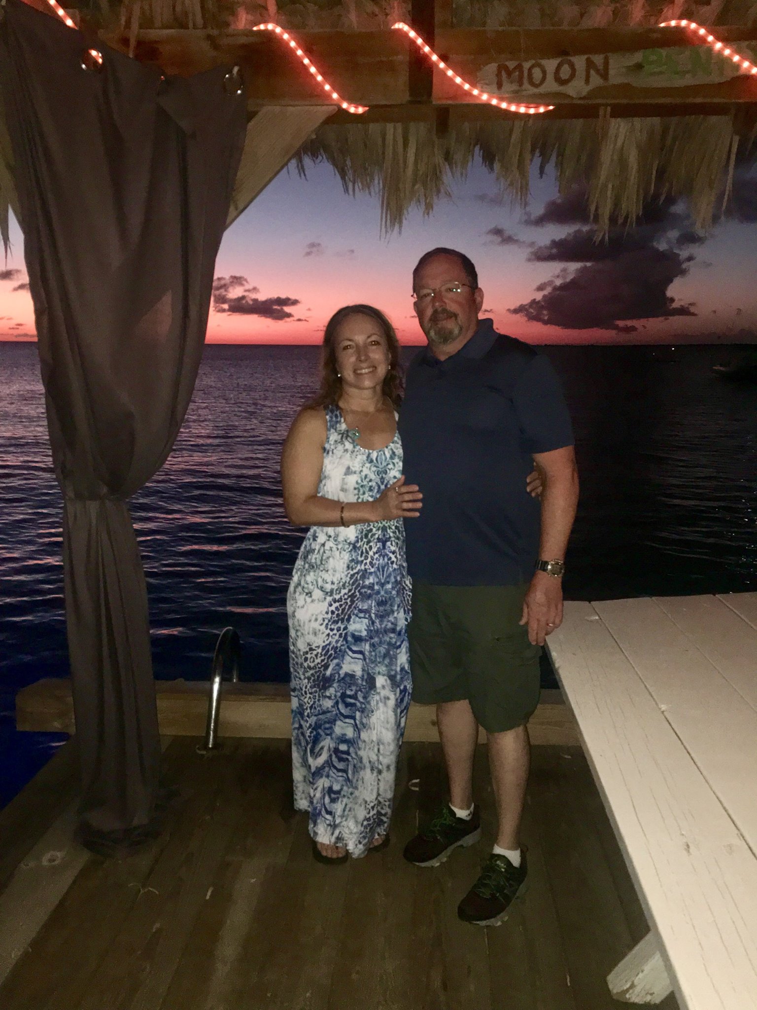 Our Anniversary in Bonaire , private dock where we were served a unforgettable anniversary meal! The waitress had to walk about 200 feet to serve our wine down the dock each time,, it was breath taking!